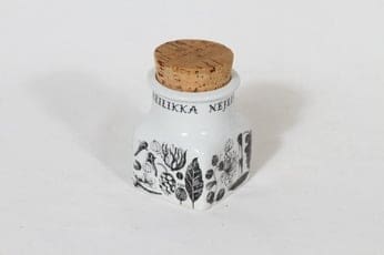 Arabia maustekuva spice jar, cloves, designer Esteri Tomula, silk screening