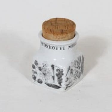 Arabia maustekuvio maustepurkki, muskotti, suunnittelija Esteri Tomula, muskotti