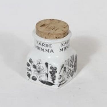 Arabia maustekuvio maustepurkki, kardemumma, suunnittelija Esteri Tomula, kardemumma