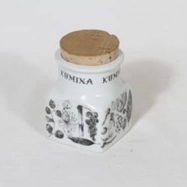 Arabia maustekuvio maustepurkki, kumina, suunnittelija Esteri Tomula, kumina