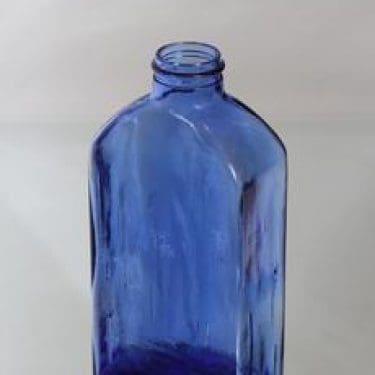 Riihimäen lasi Lankkupullo koristepullo, sininen, suunnittelija Helena Tynell,