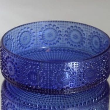 Riihimäen lasi Grapponia kulho, sininen, suunnittelija Nanny Still,