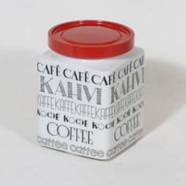 Arabia Kahvi kahvitölkki, suunnittelija Esteri Tomula, serikuva, tekstikoriste