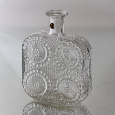 Riihimäen lasi Grapponia koristepullo, kirkas, suunnittelija Nanny Still,