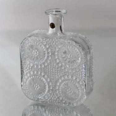 Riihimäen lasi Grapponia koristepullo, kirkas, suunnittelija Nanny Still,