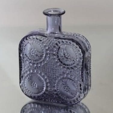 Riihimäen lasi Grapponia koristepullo, neodymi, suunnittelija Nanny Still,