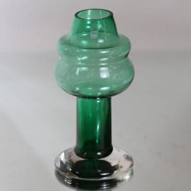 Riihimäen lasi Puisto maljakko, vihreä, suunnittelija Ulla-Maija Vikman,