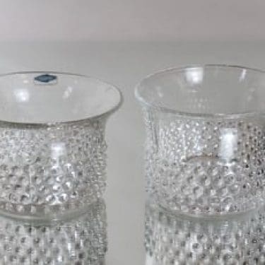 Nuutajärvi Näppyläkulho kulhot, kirkas, 2 kpl, suunnittelija Saara Hopea,