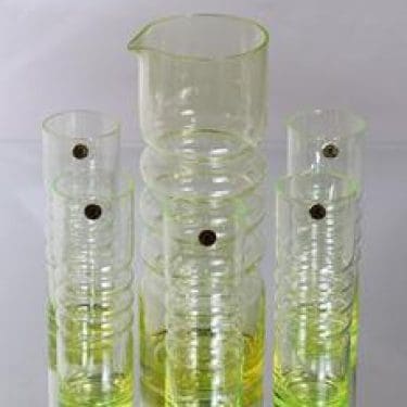 Riihimäen lasi Tzarina kaadin ja lasit, 1.5 l|30 cl, 5 kpl, suunnittelija Nanny Still, 1.5 l|30 cl