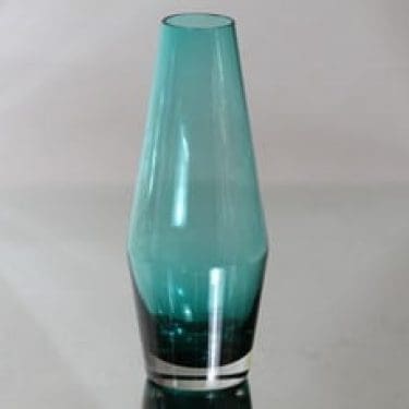 Riihimäen lasi maljakko, turkoosi, suunnittelija Tamara Aladin,