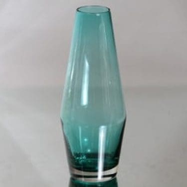 Riihimäen lasi maljakko, turkoosi, suunnittelija Tamara Aladin,