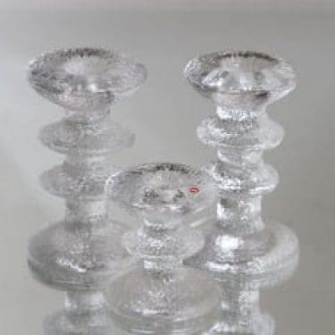 Iittala Festivo kynttilänjalat, signeerattu, 3 kpl, suunnittelija Timo Sarpaneva, signeerattu, pieni