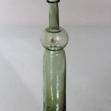 Riihimäen lasi Neptuna koristepullo, vihreä, suunnittelija Nanny Still, pieni