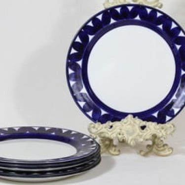 Arabia Sotka lautaset, matala, 6 kpl, suunnittelija Raija Uosikkinen, matala, käsinmaalattu