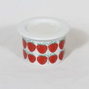 Arabia Pomona purnukka, mansikka, suunnittelija Raija Uosikkinen, mansikka, pieni, serikuva, retro