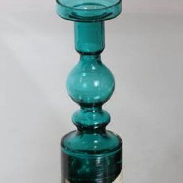 Riihimäen lasi Pompadour maljakko, turkoosi, suunnittelija Nanny Still,