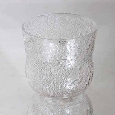 Nuutajärvi Fauna kulho, kirkas, suunnittelija Oiva Toikka, pieni