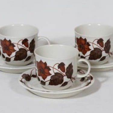 Arabia Tea for Two teekupit, 3 kpl, suunnittelija Gunvor Olin-Grönqvist, serikuva