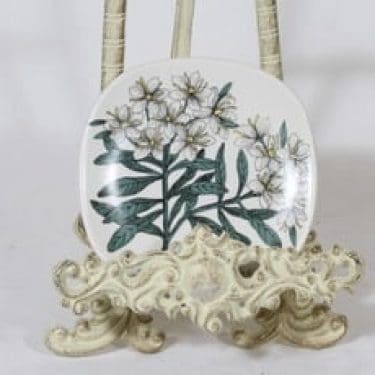 Arabia Botanica koristelautanen, Suopursu, suunnittelija Esteri Tomula, Suopursu, pieni, serikuva