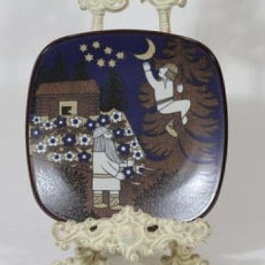 Arabia Kalevala vuosilautanen, 1987, suunnittelija Raija Uosikkinen, 1987, serikuva, Kalevala-aihe