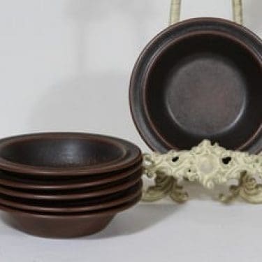 Arabia Ruska annoskulhot, ruskea, 6 kpl, suunnittelija Ulla Procope,