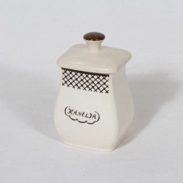 Arabia EG 1 kanelipurkki, tekstikuvio, suunnittelija , tekstikuvio, pieni, tekstikoriste