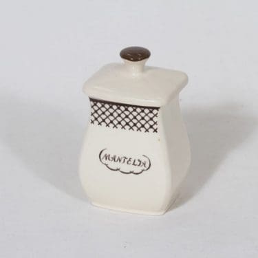 Arabia EG 1 mantelipurkki, tekstikuvio, suunnittelija , tekstikuvio, pieni, tekstikoriste