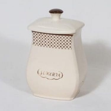 Arabia EG 2 sokeripurkki, tekstikuvio, suunnittelija , tekstikuvio, tekstikoriste