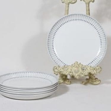 Arabia Heini lautaset, pieni, 6 kpl, suunnittelija Raija Uosikkinen, pieni, matala, kuparipainokoriste