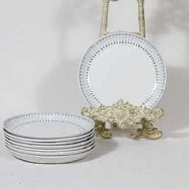 Arabia Heini lautaset, pieni, 8 kpl, suunnittelija Raija Uosikkinen, pieni, matala, kuparipainokoriste