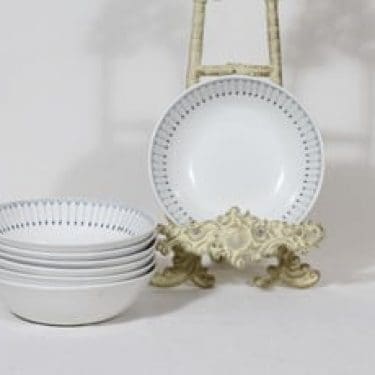 Arabia Heini lautaset, syvä, 7 kpl, suunnittelija Raija Uosikkinen, syvä, kuparipainokoriste