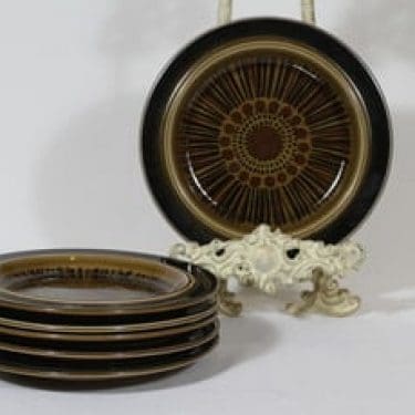 Arabia Kosmos lautaset, 6 kpl, suunnittelija Gunvor Olin-Grönqvist, pieni, puhalluskoriste