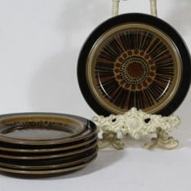 Arabia Kosmos lautaset, 6 kpl, suunnittelija Gunvor Olin-Grönqvist, pieni, puhalluskoriste