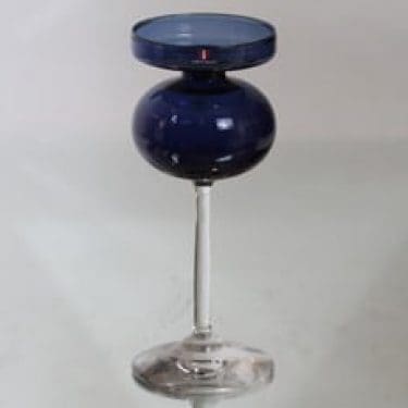 Iittala 266 kynttilänjalka, sininen, suunnittelija Erkki Vesanto,