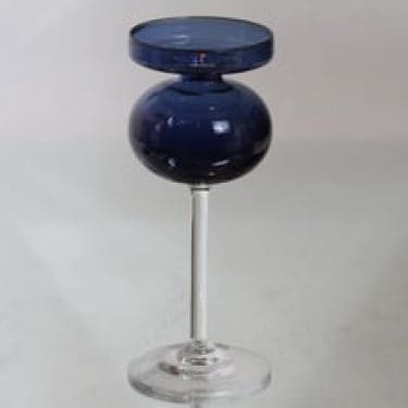 Iittala 2660 kynttilänjalka, sininen, suunnittelija Erkki Vesanto,