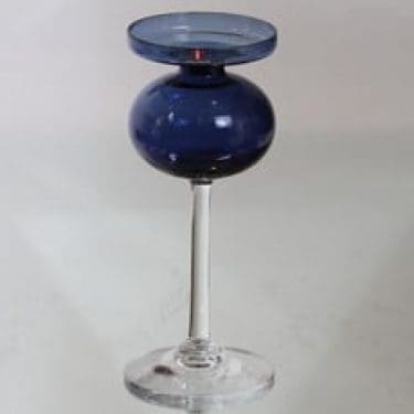 Iittala 2660 kynttilänjalka, sininen, suunnittelija Erkki Vesanto,