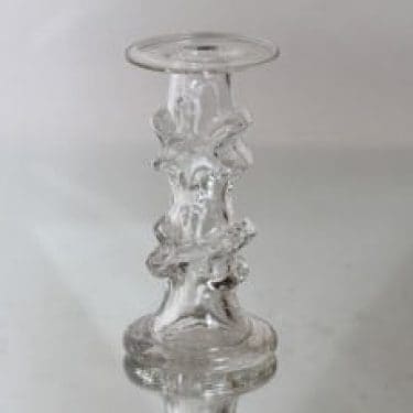 Riihimäen lasi Kasperi kynttilänjalka, kirkas, suunnittelija Erkkitapio Siiroinen,