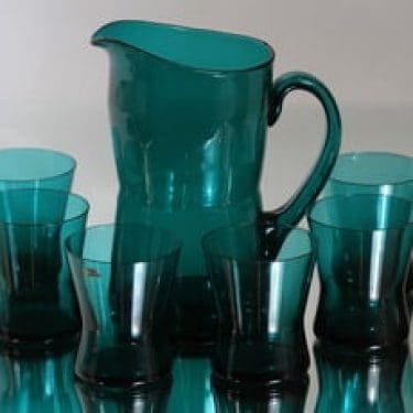 Riihimäen lasi kaadin ja lasit, 1 l|14 cl, 6 kpl, suunnittelija , 1 l|14 cl