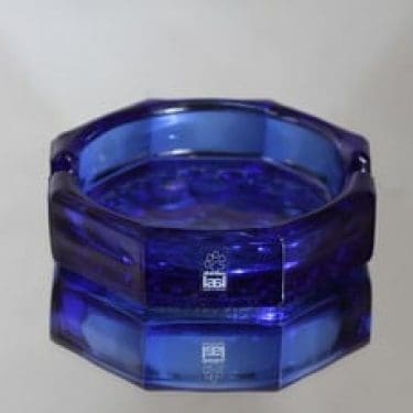 Riihimäen lasi Stella Polaris tuhka-astia, sininen, suunnittelija Nanny Still,