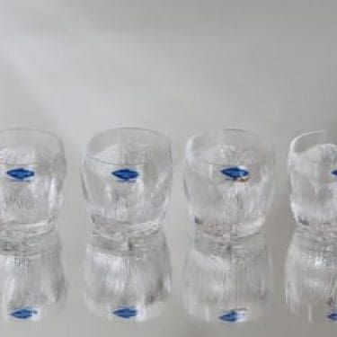 Nuutajärvi Pioni snapsilasit, kirkas, 4 kpl, suunnittelija Oiva Toikka, pieni