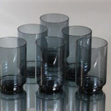 Riihimäen lasi Pöytä lasit, harmaa, 6 kpl, suunnittelija Tamara Aladin,