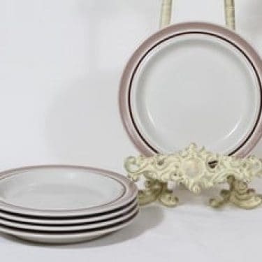 Arabia Koralli leivoslautaset, käsinmaalattu, 5 kpl, suunnittelija Raija Uosikkinen, käsinmaalattu