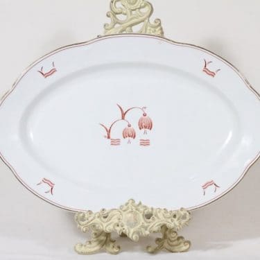 Arabia Terttu vati, suunnittelija , soikea, painettu koriste, art deco