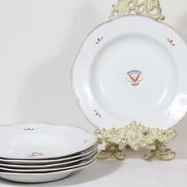 Arabia Egypti lautaset, syvä, 6 kpl, suunnittelija Tyra Lungren, syvä, siirtokuva, art deco