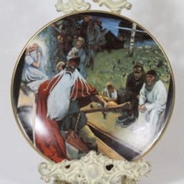 Arabia koristelautanen, Väinämöisen lähtö, suunnittelija Akseli Gallen-Kallela, Väinämöisen lähtö, serikuva