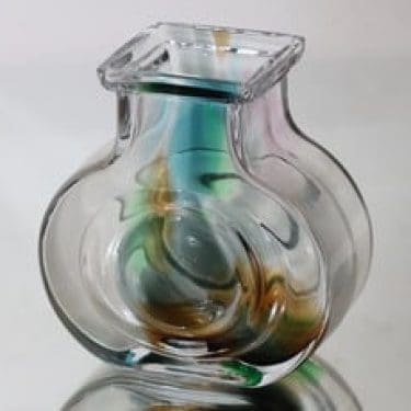 Riihimäen lasi maljakko, monivärinen, suunnittelija Helena Tynell,