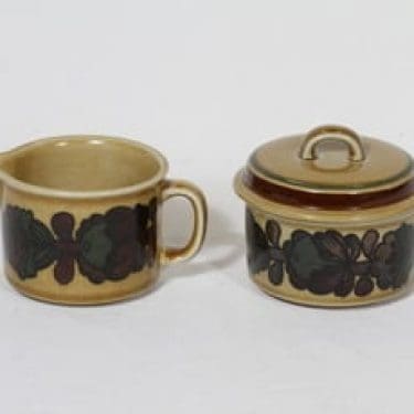 Arabia Otso sokerikko ja kermakko, suunnittelija Raija Uosikkinen, erikoiskoriste, retro