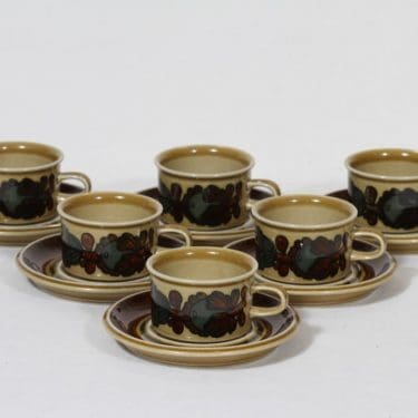 Arabia Otso mokkakupit, 6 kpl, suunnittelija Raija Uosikkinen, erikoiskoriste, retro
