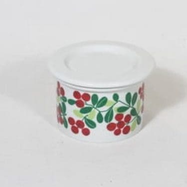 Arabia Pomona purnukka, puolukka, suunnittelija Raija Uosikkinen, puolukka, pieni, serikuva