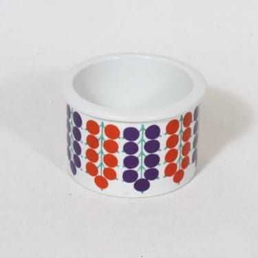 Arabia Pomona purnukka, herukka, suunnittelija Raija Uosikkinen, herukka, pieni, serikuva, retro